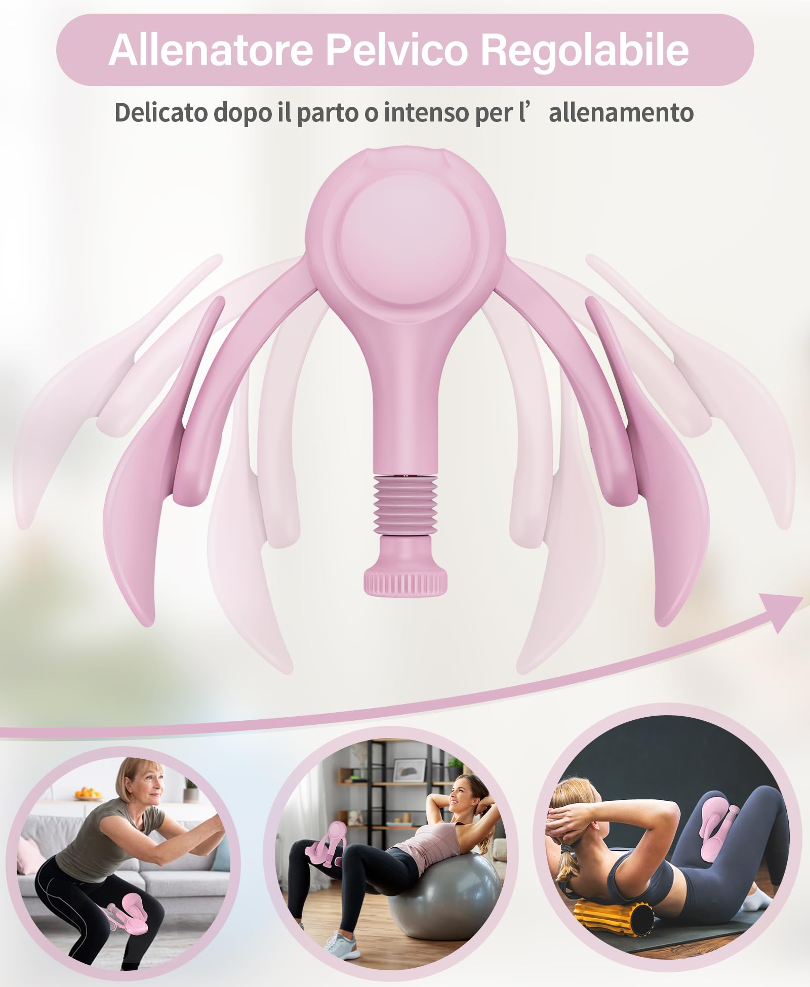 Beckenbodentrainer Donna Attrezzo Interno Coscia Pavimento Pelvico Attrezzi Casa Allenamento Pilates Glutei Addominali Gambe Braccia Fitness Donna e Uomo