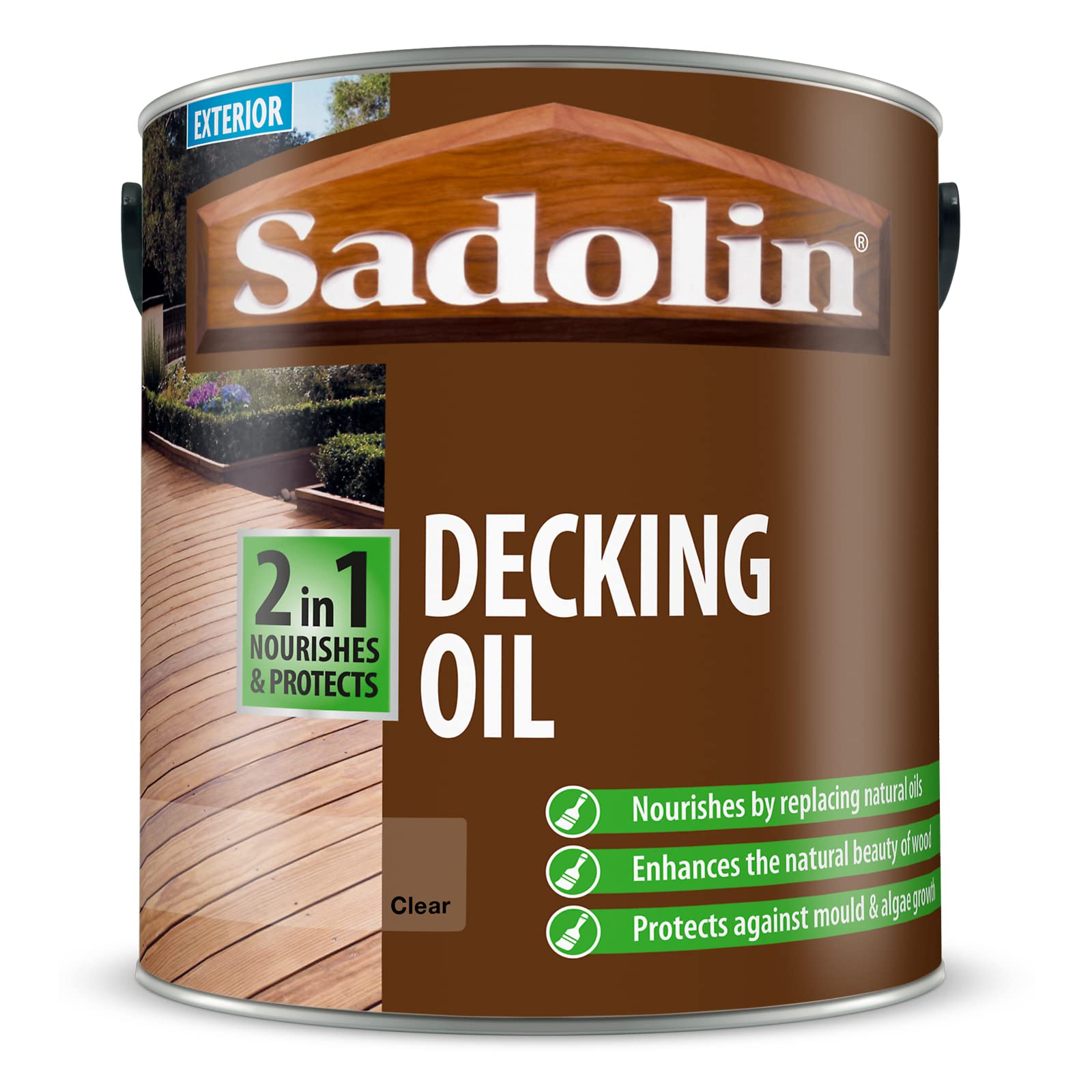 Sadolin Unisex Clear Decking Oil 2 In 1-2.5L