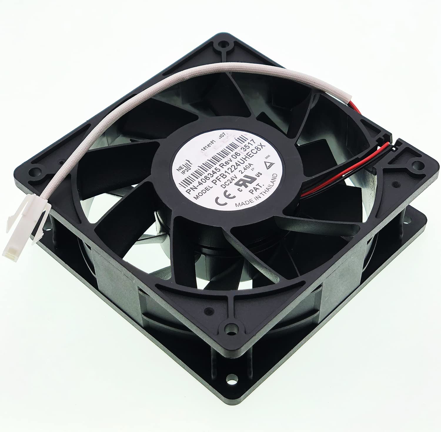 for PFB1224UHEC8X PN-406345 Rev 06 3517 Fan DC 24V 2.40A 12CM 120×120×38mm 5500RPM 2-Wire Cooling Fan