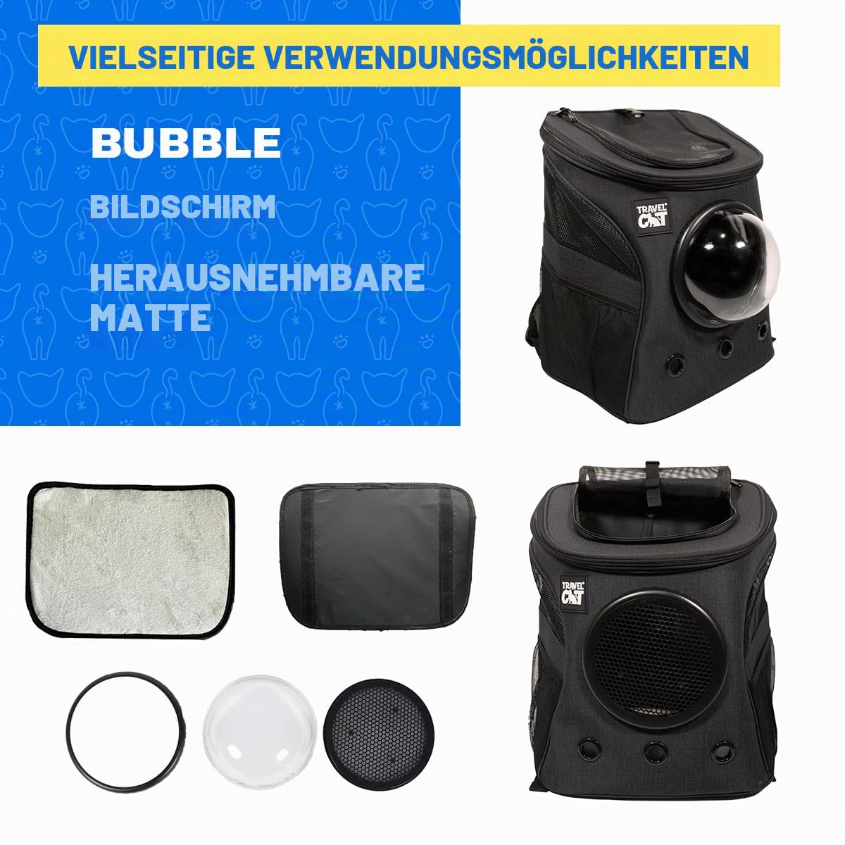 Fat Cat Katze Rucksack Carrier Rucksack – Cat für Katzen von