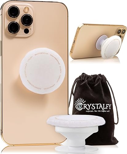 Miniatura 2 de Gratitude Grip Attract High Vibes Crystal Phone Grip & Phone Stand Auténtico cuarzo transparente natural piedras preciosas intercambiables, soporte