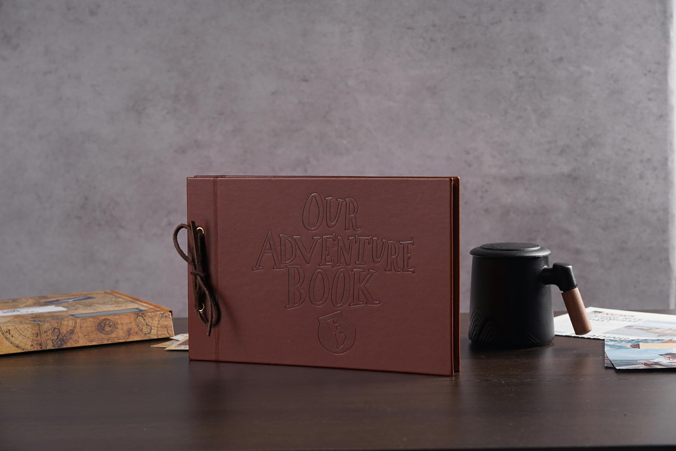 Our Adventure Book Album fotografico, 30 x 19cm 80 pagine, 3D goffrato parole in pelle Cover Album di Viaggio Fai da Te/diario di Coppia/Nozze Anniversario, Regalo di San Valentino