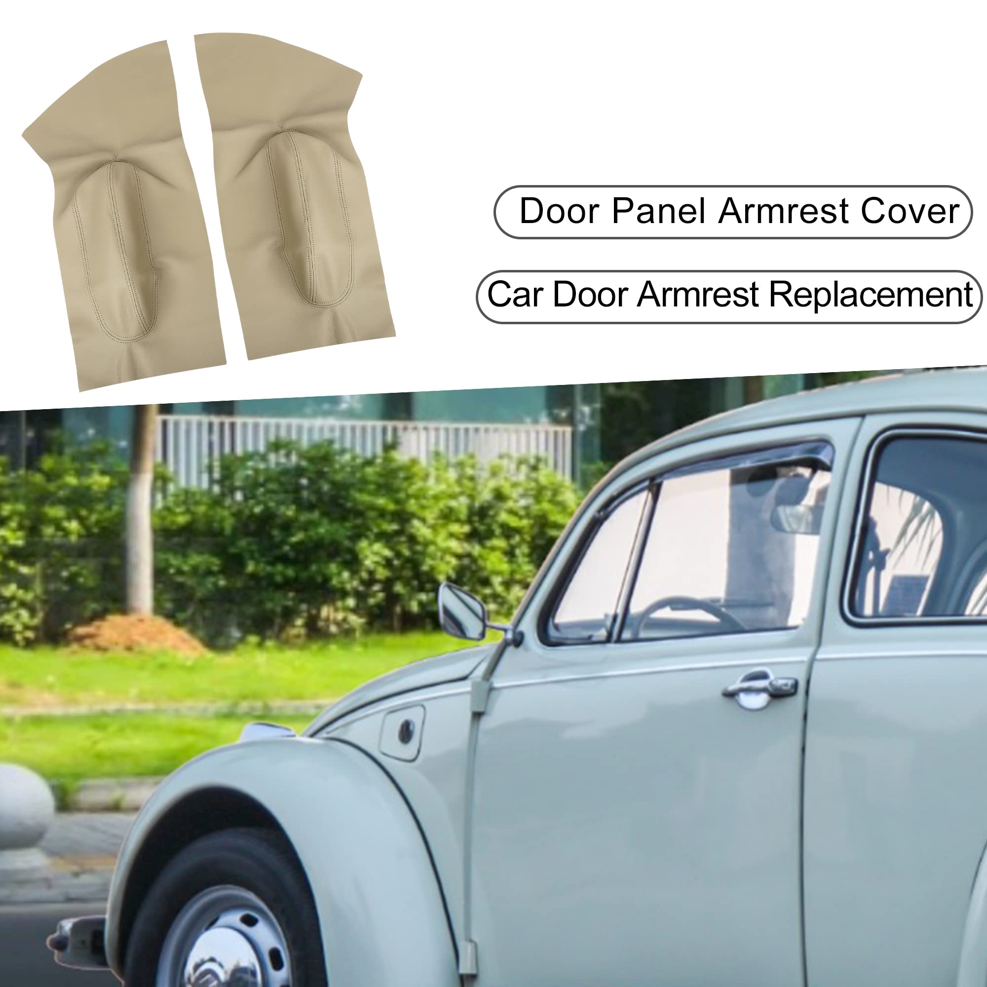 Copertura Bracciolo Pannello Porta In Microfibra | Per Volkswagen Beetle 1998-2010 | Set 2 Pezzi Con Nastro Biadesivo