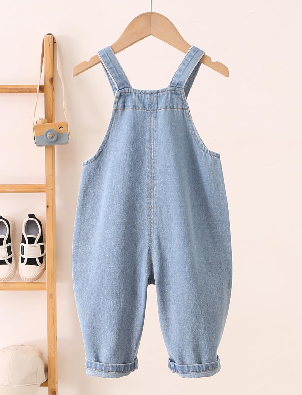 Happy Cherry Baby Boys Girls Jean Overalls Kids Denim Suspender Pants with Pocket Cute Romper Sleeveless Jumpsuit - Image 2