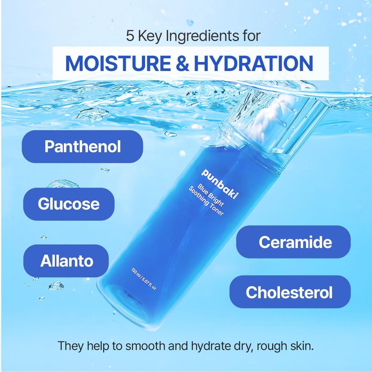 Blue Alpha Arbutin Soothing Toner 150ml / 5.07 fl. oz, Watery Texture Toner, Guaiazulene, Niacinamide,Alpha-Arbutin, Arbutin, Glutathione, Ubiquinone, Vitamin C derives, Even Skin Tone