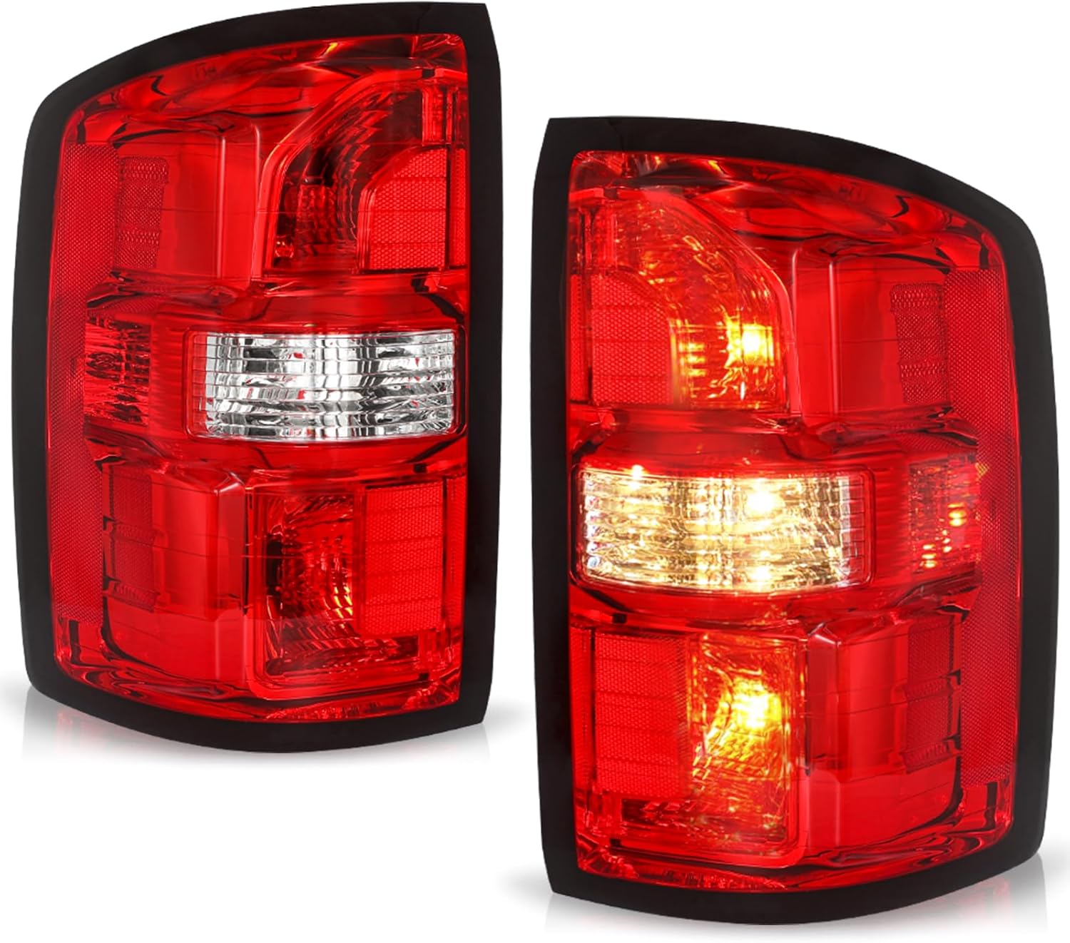 SOCKIR Tail Light Assembly OE Replacement Fit for 2014-2018 GMC Sierra 1500 2015-2019 Sierra 2500 3500 HD Halogen Outer Rear Taillight Replacement Brake Tail Lamp Pair Set