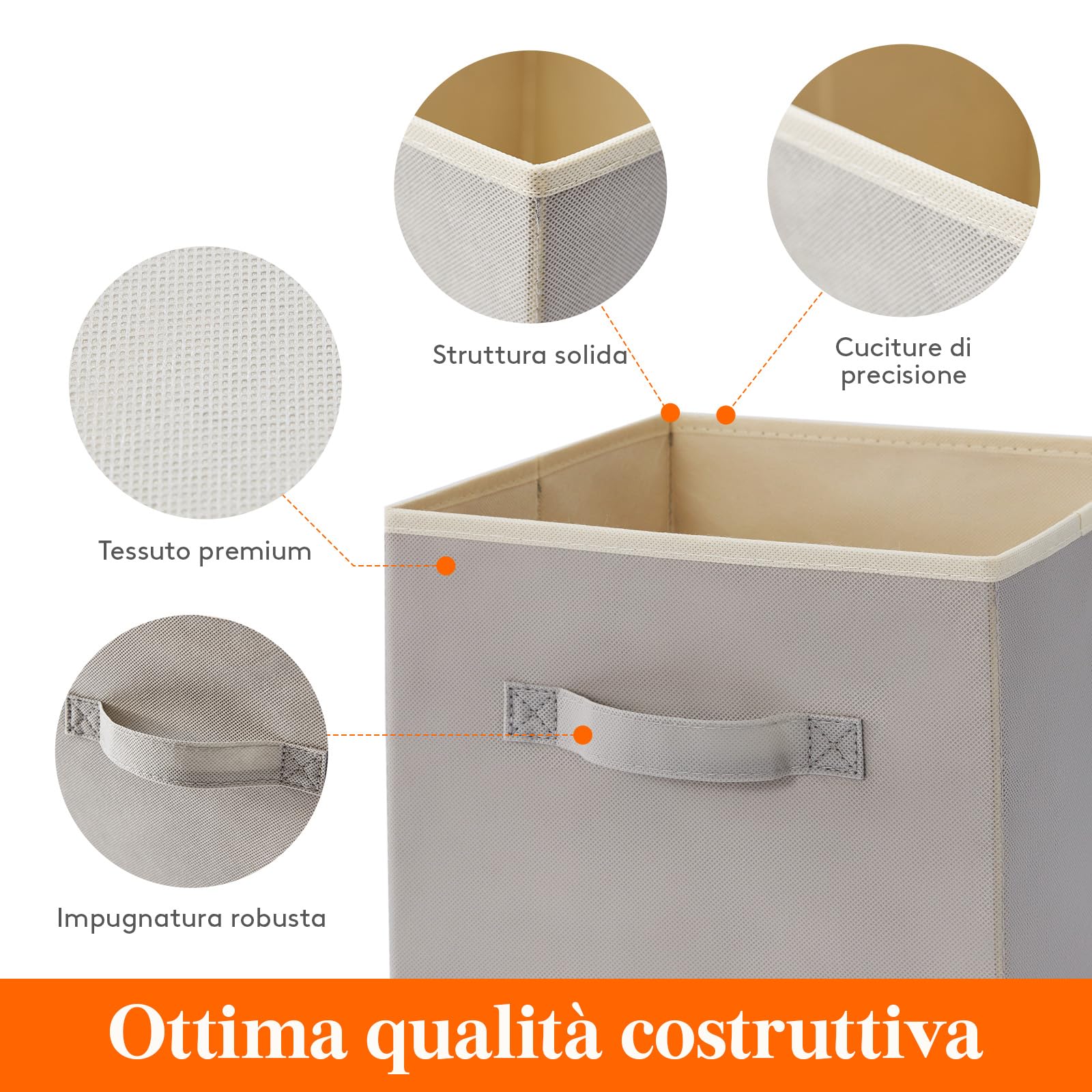 Lifewit Set di 10 Cubi Portaoggetti Pieghevoli, Cesti Portaoggetti in Tessuto, Scatole Portaoggetti con Manici, Scatole per Armadio, Vestiti, Giocattoli, 26,5 x 26,5 x 28 cm, 18 L, Grigio chiaro
