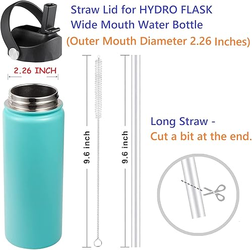 Miniatura 4 de Tapa de popote para Hydro Flask boca ancha, tapas con popote para Hydroflask boca ancha de 32 40 onzas, tapa de repuesto superior, accesorios de
