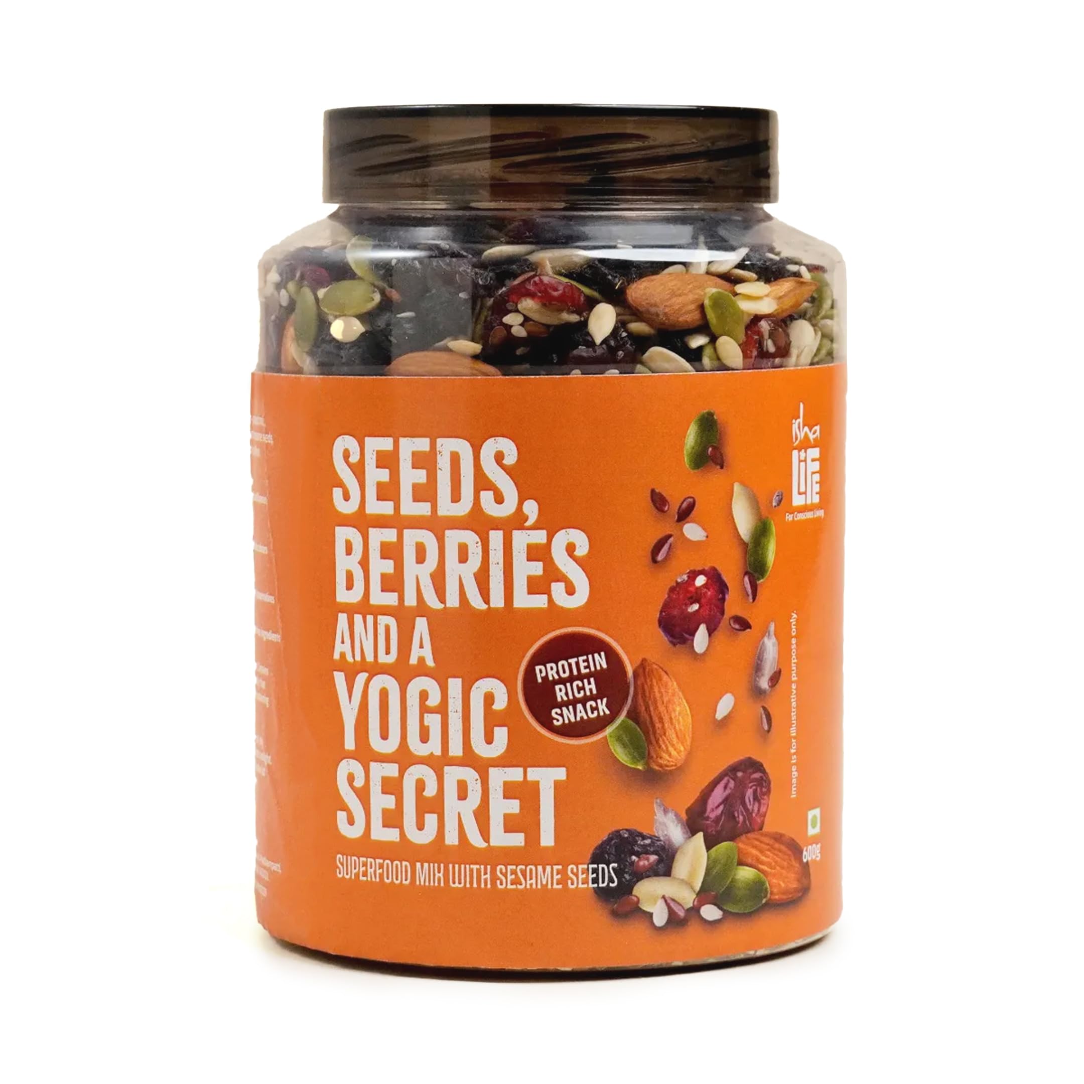 Isha Life Seeds, Berries & A Yogic Secret Trail Mix | Wholesome Snack Mix | Superfood Mix with Sesame Seeds | 600 g-image-20