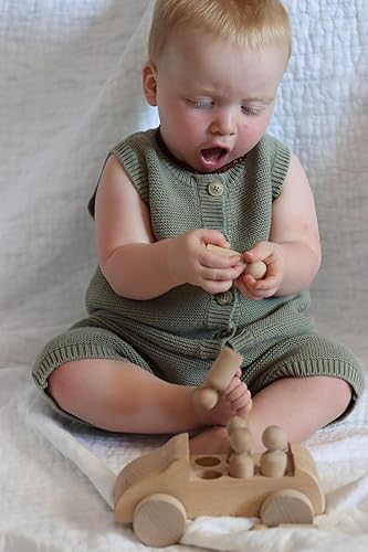 Miniatura 4 de Adventure Awaits - Coche de juguete de madera grande sin pintar sin terminar con figuras extraíbles  Montessori Arts Craft Activity