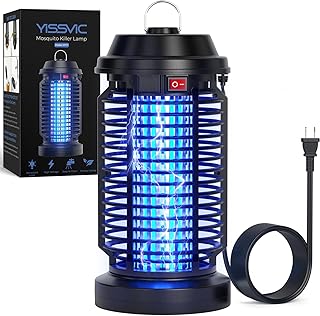 YISSVIC Bug Zapper Outdoor Indoor Waterproof Electric Mosquito Lamp Fly Zapper Killer Effective 4200V Plug in for Home Patio Office Courtyard | Electric Mosquito Lamp,Fly Zapper Killer, Replaceable Bulb, For Home Patio Office Courtyard