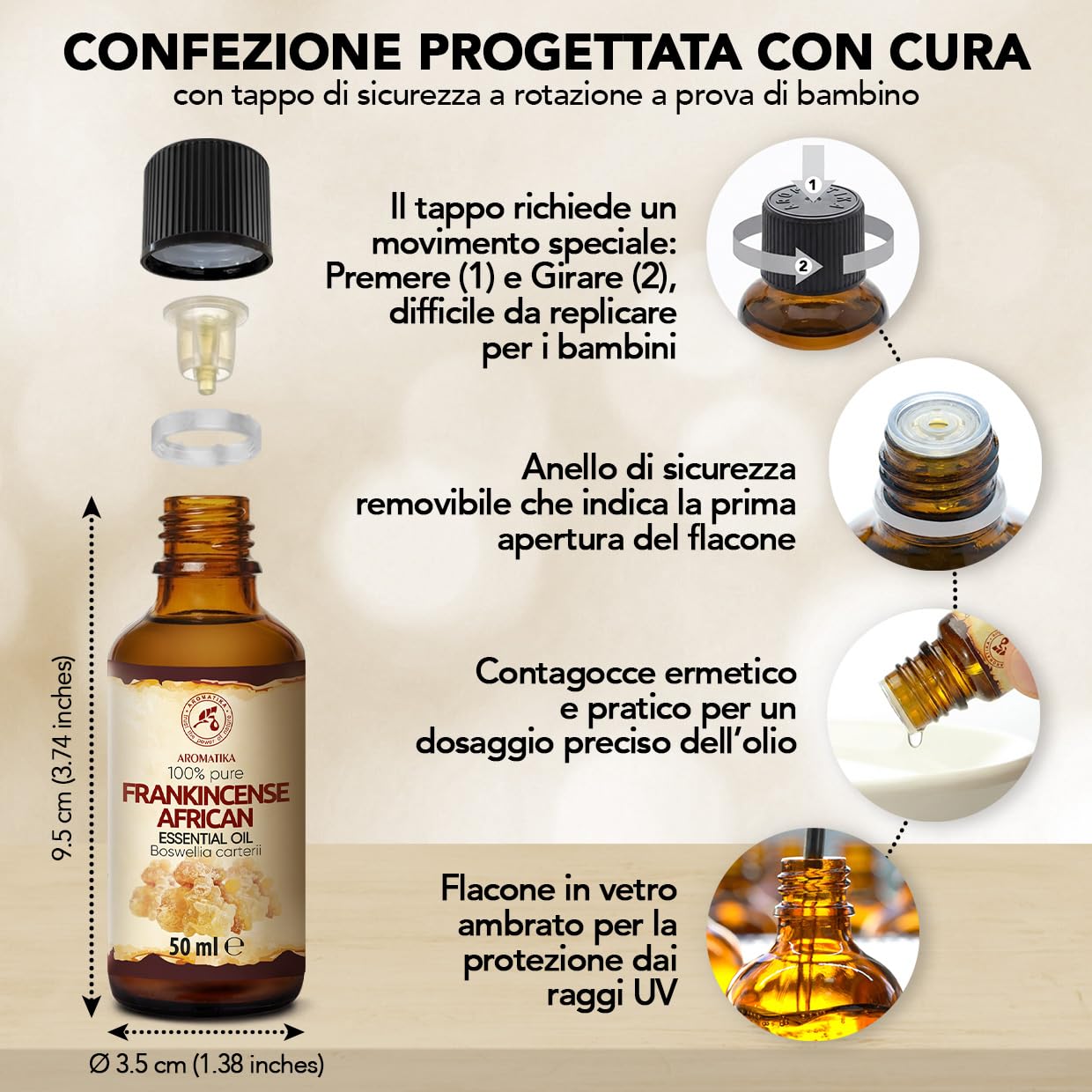 Olio Essenziale di Incenso Africano 50 ml – per Diffusori e Aromaterapia | Per aromaterapia, diffusori e lampade; saponi e candele; profumo per la casa; aroma caldo speziato; profumo d’ambiente