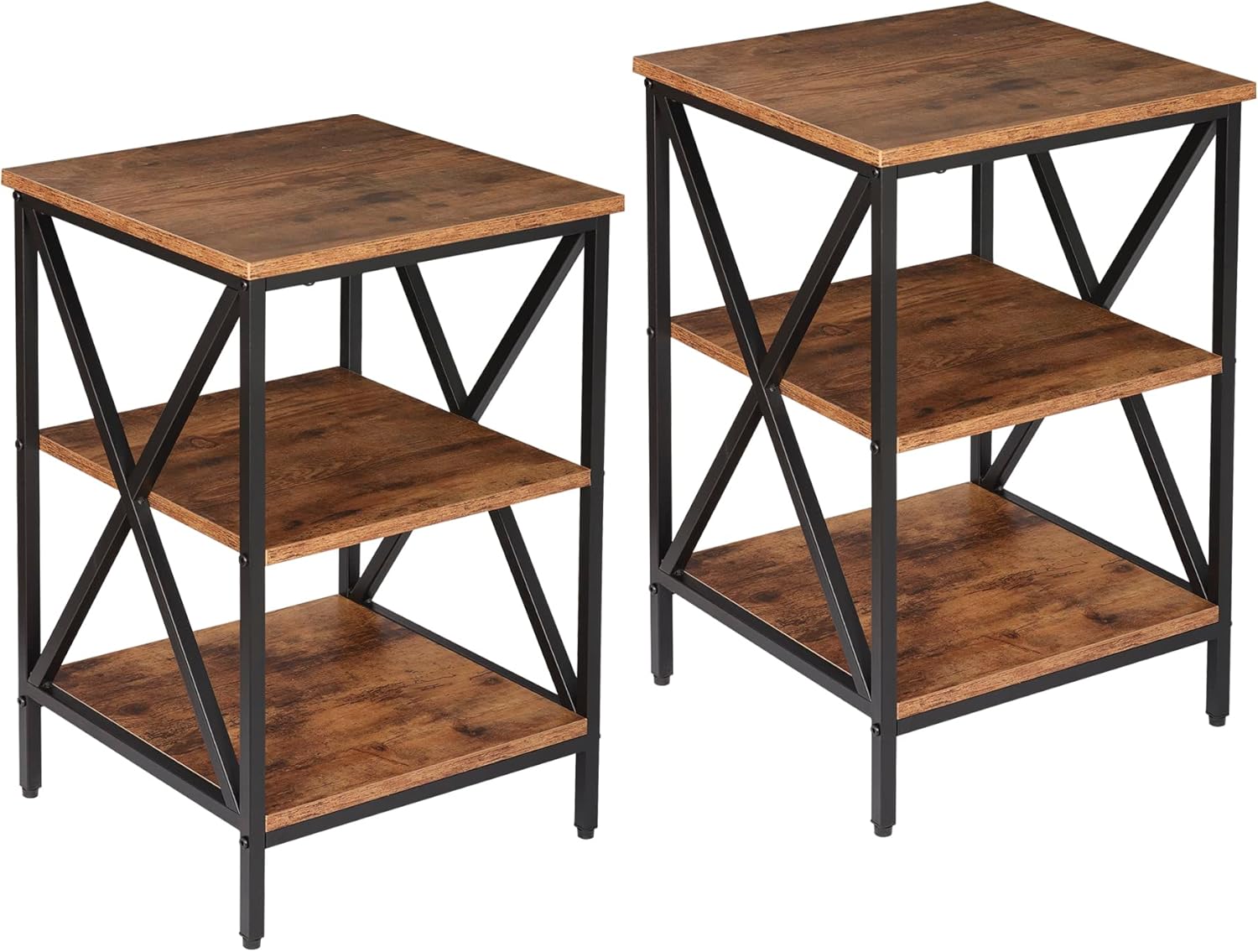 Amazon.com: ZENY Set of 2 End Table with Shelves, Sofa/Bed Side ...