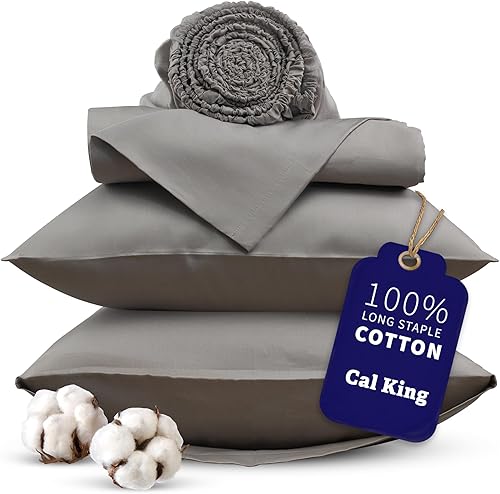 Miniatura 8 de Juego de sábanas de 4 piezas, 100% algodón egipcio de 1000 hilos, bolsillo profundo de 18 pulgadas, suave, colección de ropa de cama de hotel de