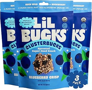Clusterbucks Superfood Clusters – Grain-Free, Keto-Friendly Granola with Regeneratively Grown Sprouted Buckwheat– Gluten-Free, Low-Carb, Organic Healthy Snack (6 Ounce (Pack of 3), Blueberry Crisp)