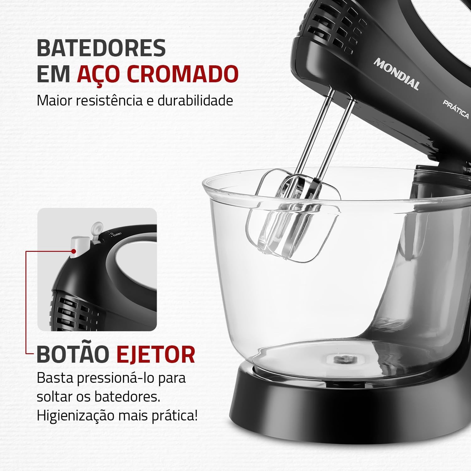 Batedeira Prática Due, Mondial, Preto, 400W, 220V - B-45-B