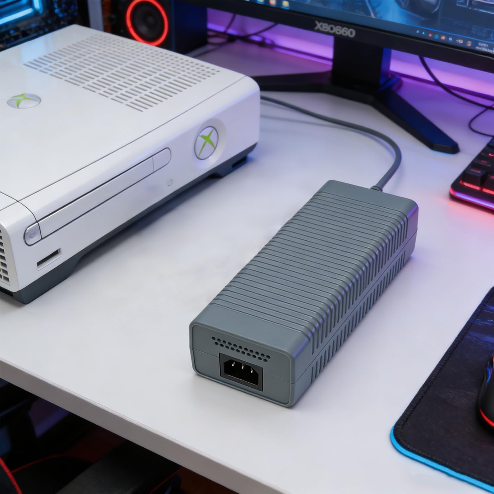 Adaptador de Corriente genérico 360 para Consola de Juegos, Cargador de Fuente de alimentación con Cable de alimentación, Adaptador de transmisión, Fuente de alimentación,