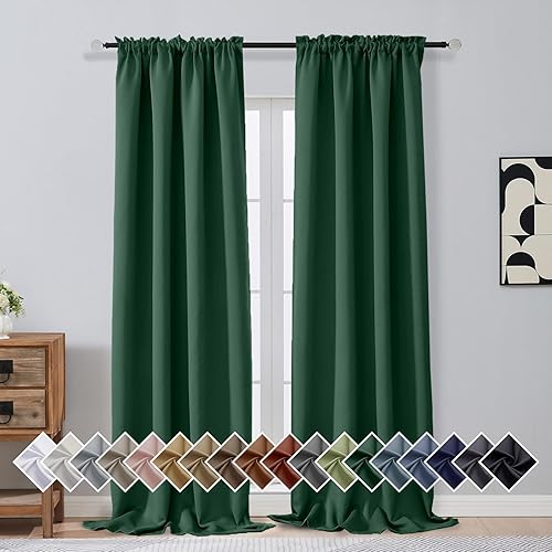 Miniatura 166 de OVZME Cortinas opacas turquesa para tratamiento de ventanas pequeñas, cortinas cortas con bloqueo de luz para ventana de cocina sobre el fregadero,