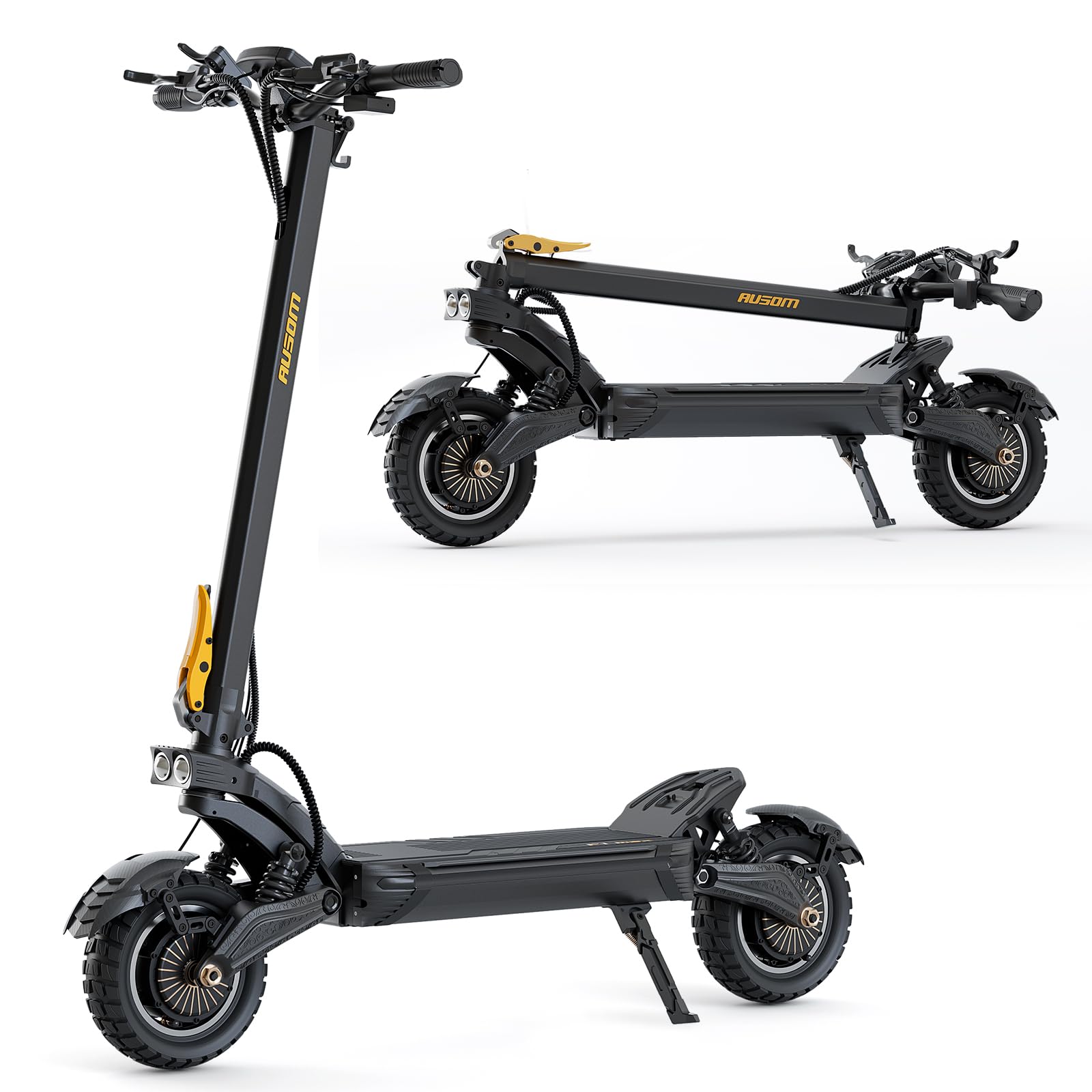 Ausom F1 Max Trottinette électrique, Trottinette Electrique Pliable Adulte, Autonomie 100KM Batterie 60V 20.8Ah Moteur 1400W*2, Trotinette Electrique Puissante Tout Terrain
