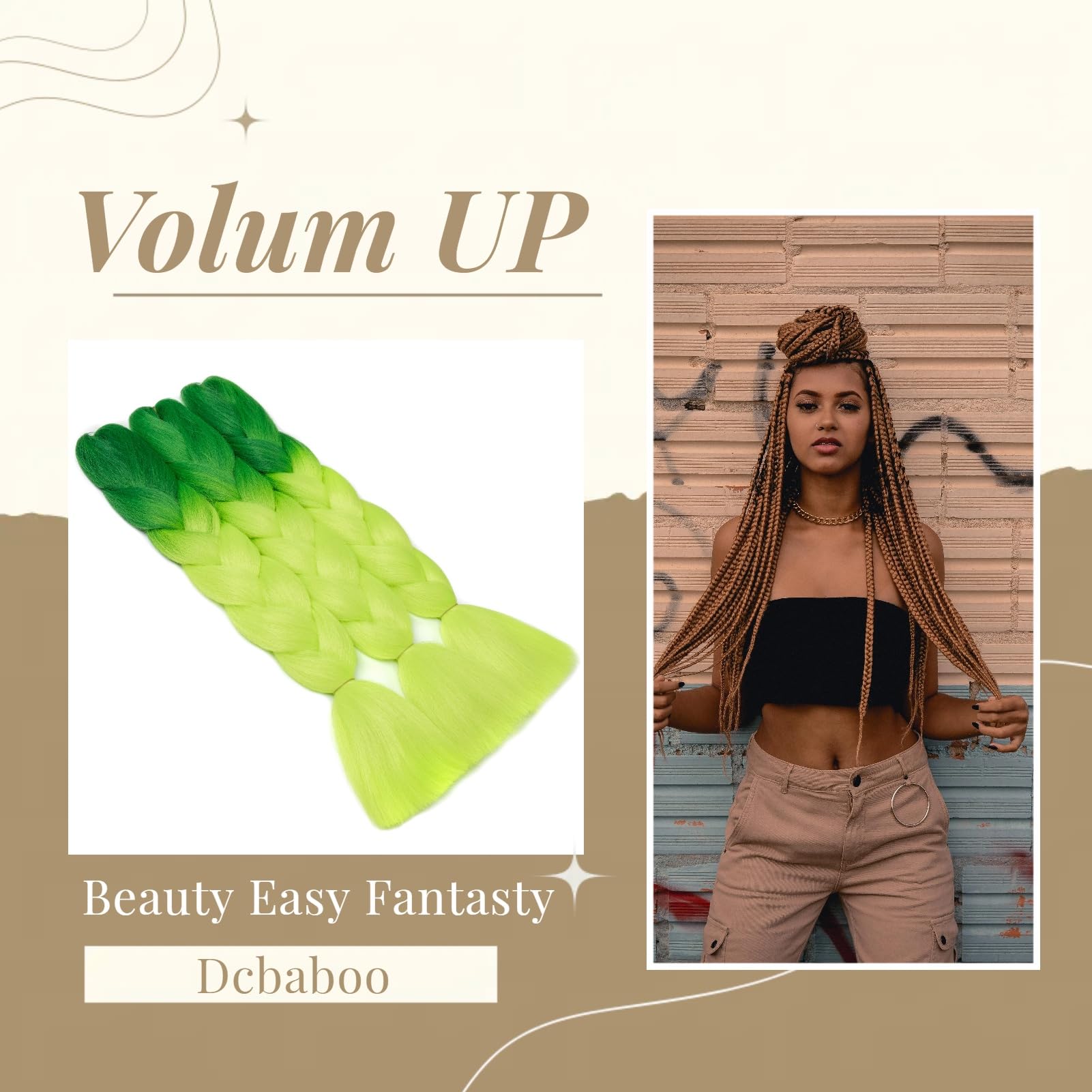 Dcbaboo Jumbo Braiding Hair Extensions 3 Packs 24 Inch Synthetic Kanekalon Ombre Afro Crochet Braids Twist Hair 300g - Image 3