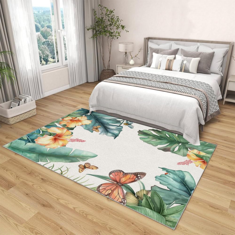 Tapis de salon vintage floral 80 x 120 cm tapis traditionnel doux