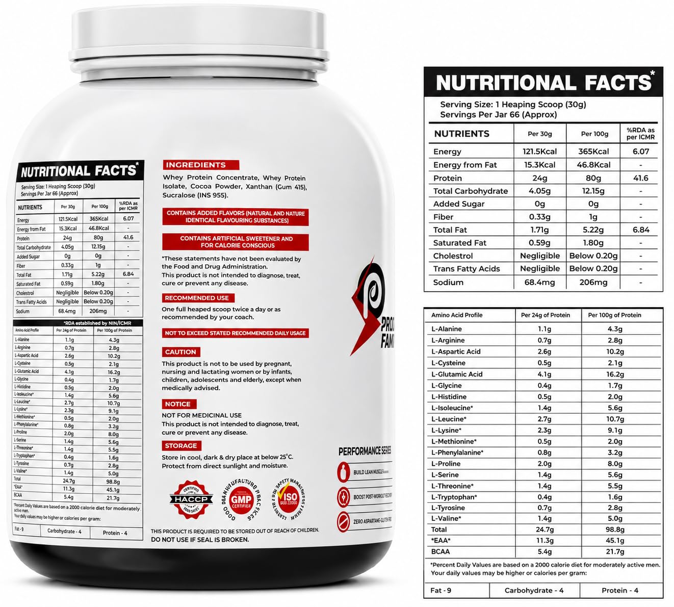 PROTEINFARM TRUE WHEY Protein Powder | CHOCOLATE, 2KG | Blend of Whey Concentrate, Whey Isolate) | 24g Pure Protein Per Scoop | BCAA for Quick Muscle Recovery I 66 servings — Amazon image 2