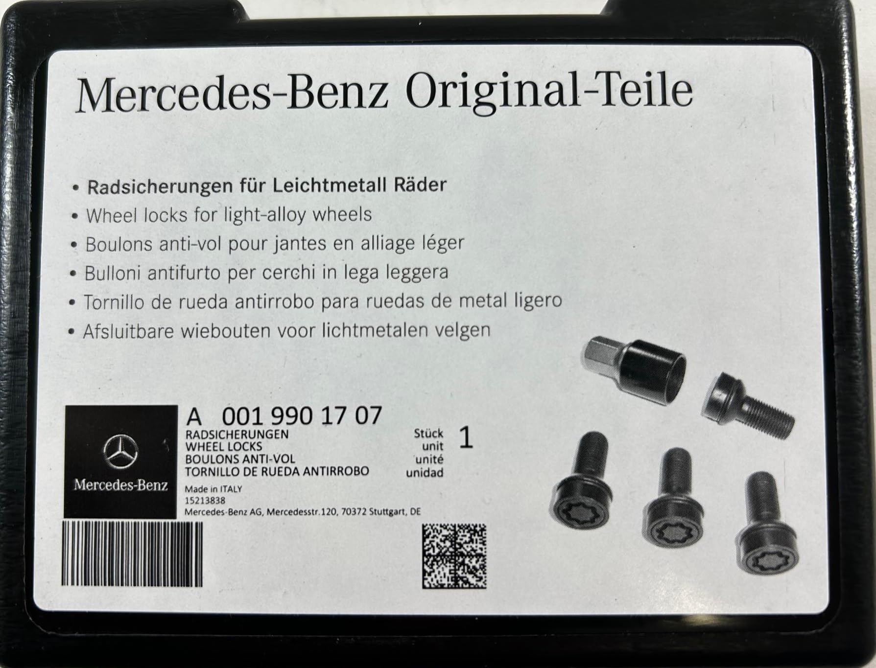 Mercedes-Benz Radsicherungssatz, M14 x 1,5 x 45 schwarz