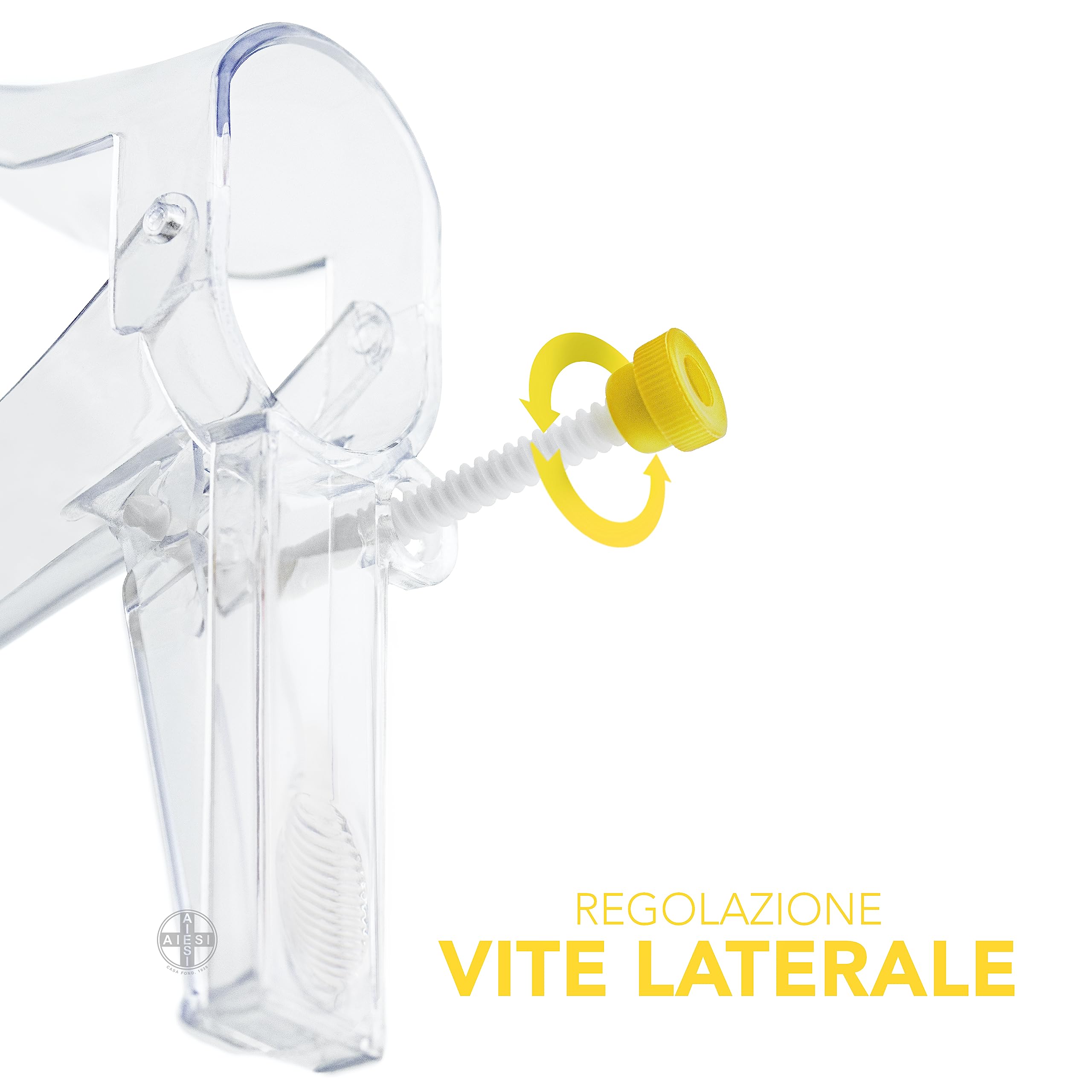 AIESI® Speculum Ginecologico vaginale S (100 pezzi) monouso sterile con regolazione a vite laterale DOCTOR SPEC