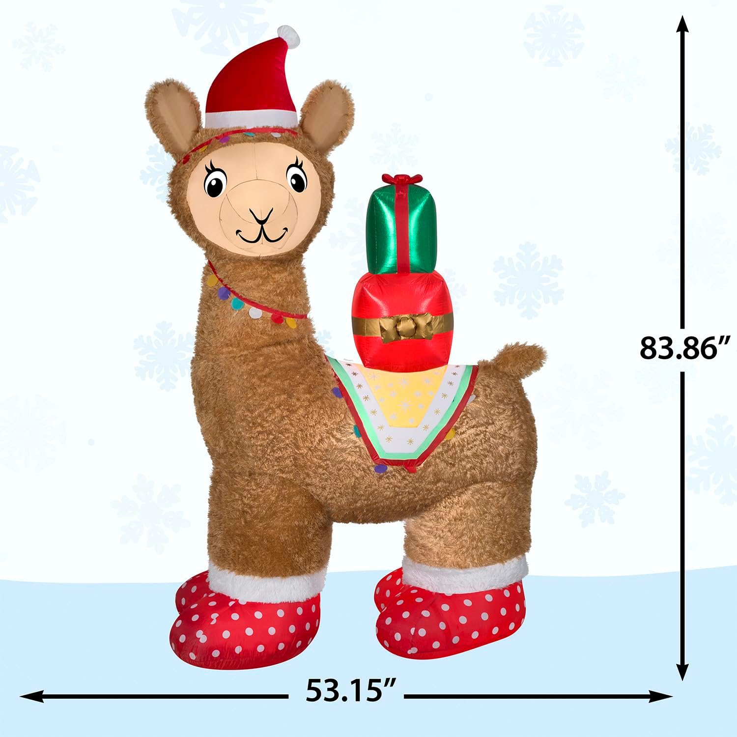 Gemmy Christmas Inflatable Luxe Alpaca, 7 ft Tall, Multi