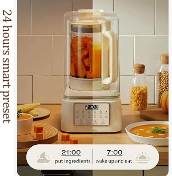 Nut Milk Maker Machine, Automatic Almond Cow Milk Maker with Self-Cleaning, Delay Start, Includes Brush & Measuring Cup for Homemade Almond, Oat, Soy Milk