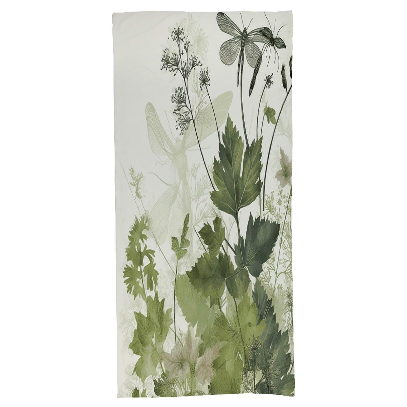 Fekiloot Men's Style Foliage And Herbs With Dragonflies Winged Bath Towel Highly Absorbent,Beach Towels For Wo,Pool Towel Bathroom Essential For Beach,Gym,Travel, Camp