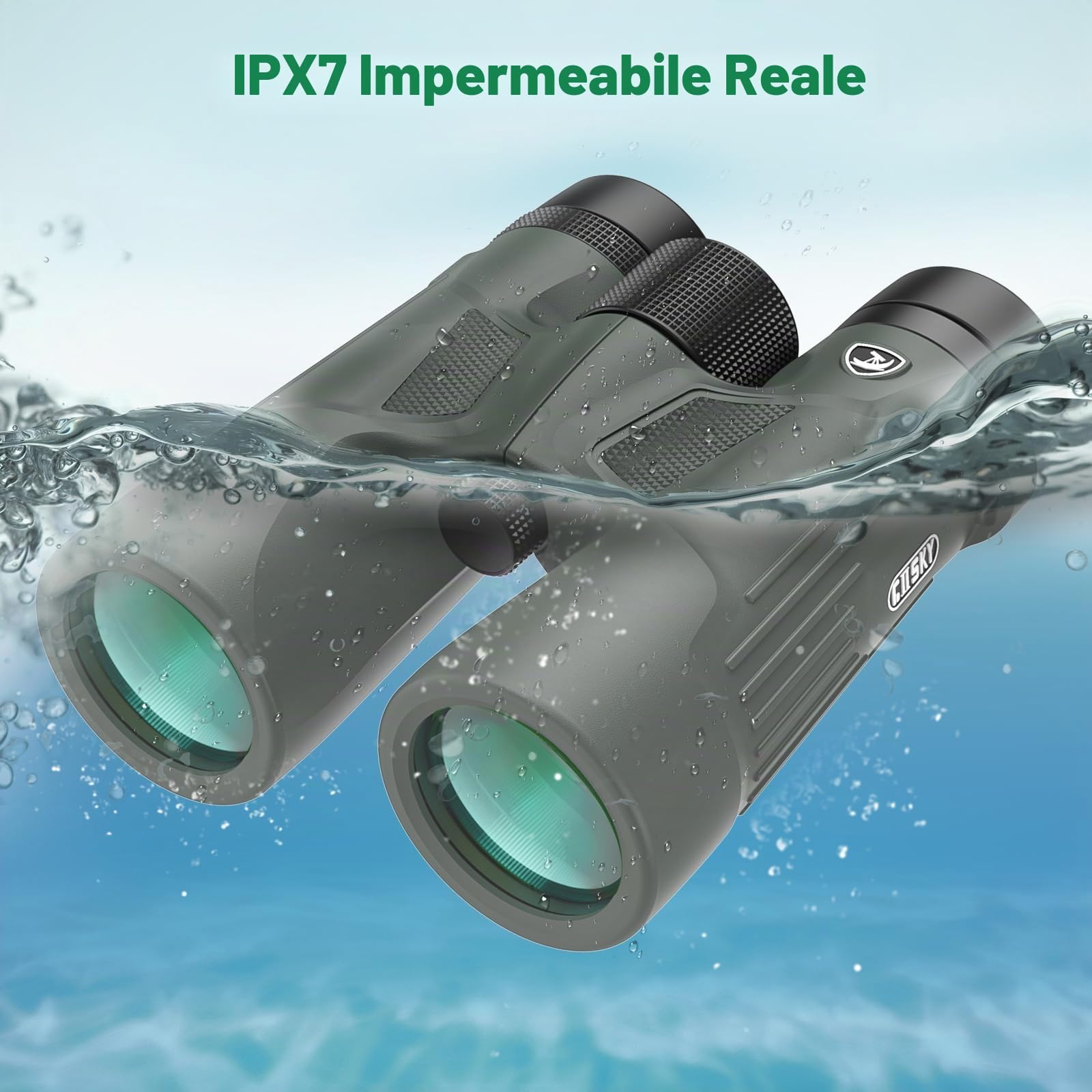 Gosky Binocolo HD 10X42 per adulti con adattatore per telefono, binocolo ad alta potenza con prisma BAK4 e lente FMC, binocolo impermeabile per bird watching, caccia, viaggi, sport all'aria aperta