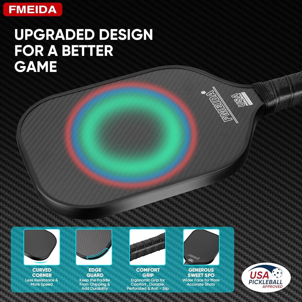 USAPA承認 ピックルボール パドル 3Kカーボンファイバー エッジレス VS Amazon.co.jp: ピックルボールパドル、USAPA承認、3K摩擦面