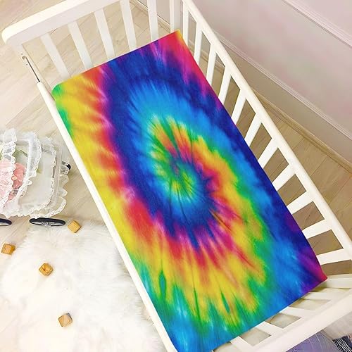 Miniatura 6 de xigua Sábana bajera ajustable de teñido anudado para niños y niñas, transpirable y suave, para colchones estándar de corral y niños pequeños Hierba