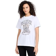 Ganni Women's Basic Jersey Leopard Relaxed T-Shirt