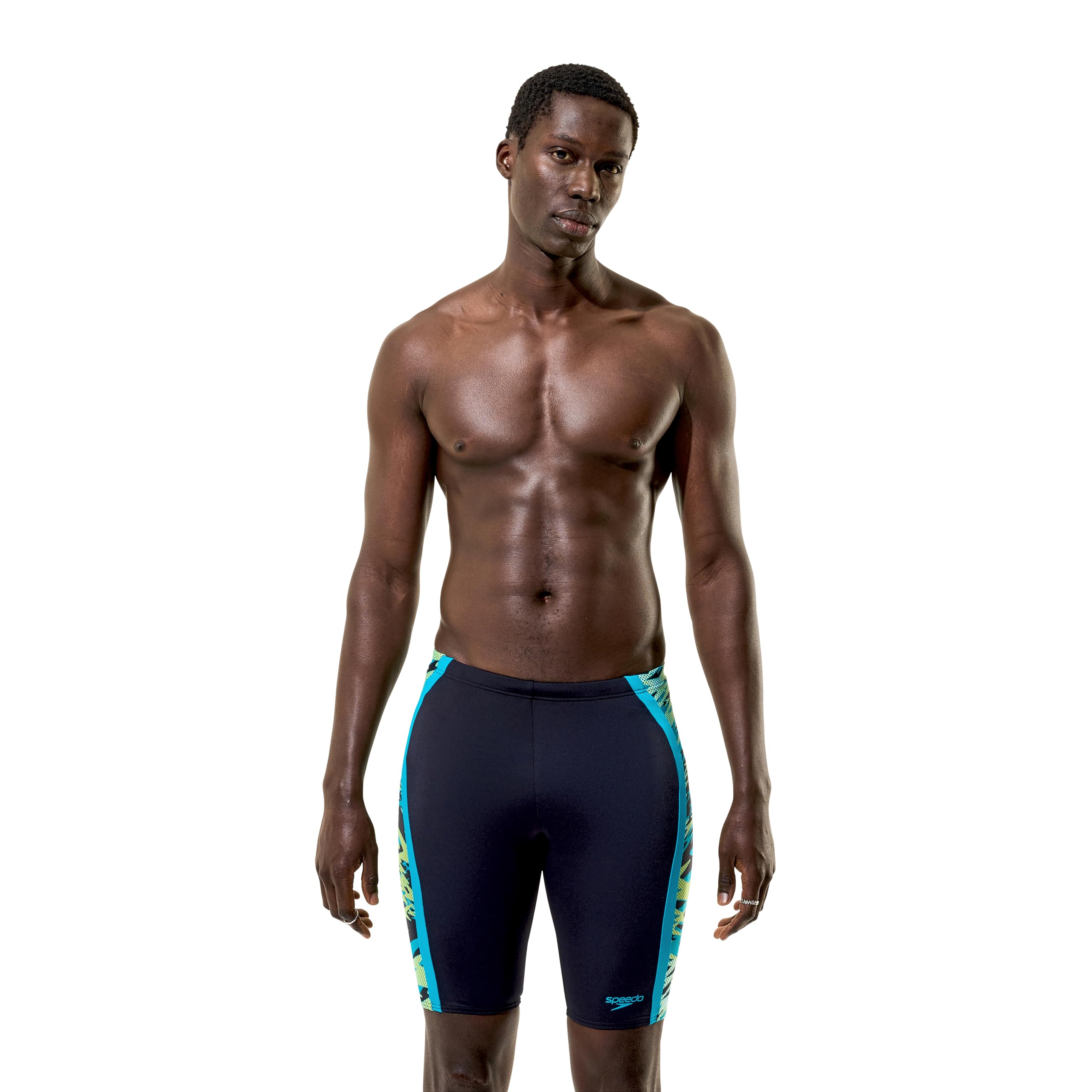 Speedo Men's Hyperboom Splice Jammer, Anthracite/Hyper Teal, 34