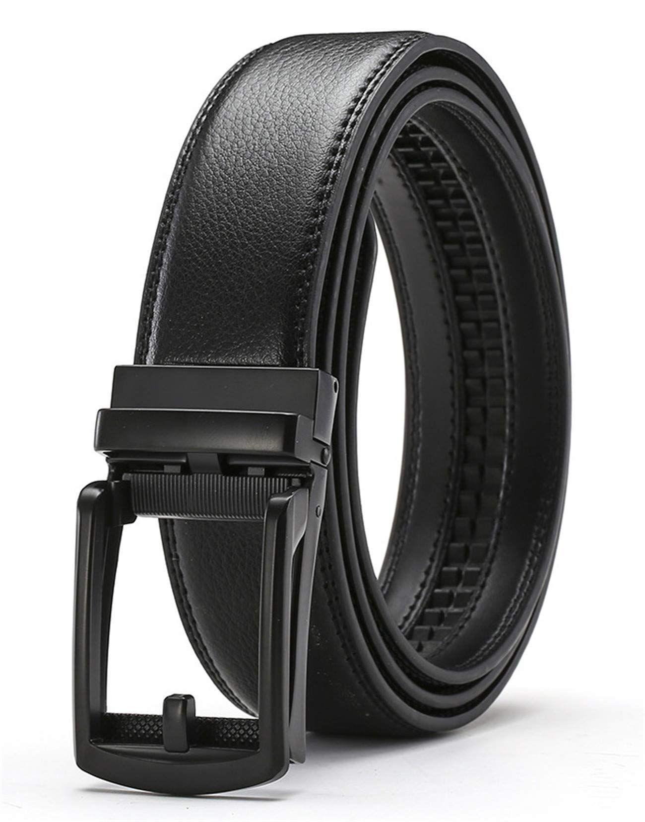 Andongnywell Men Leather Ratchet Dress Belt Automatic Buckle Belts Click Ratchets Adjustable Belt Strap