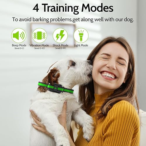 Miniatura 3 de DogStop Collar de entrenamiento para perros con 4 modos de entrenamiento y alcance remoto recargable impermeable de 3300 pies para perros grandes,