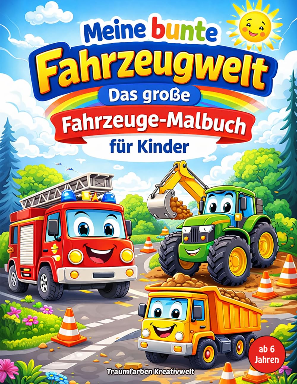 Meine bunte Fahrzeugwelt: Das große Fahrzeuge-Malbuch für Kinder ab 6 Jahren