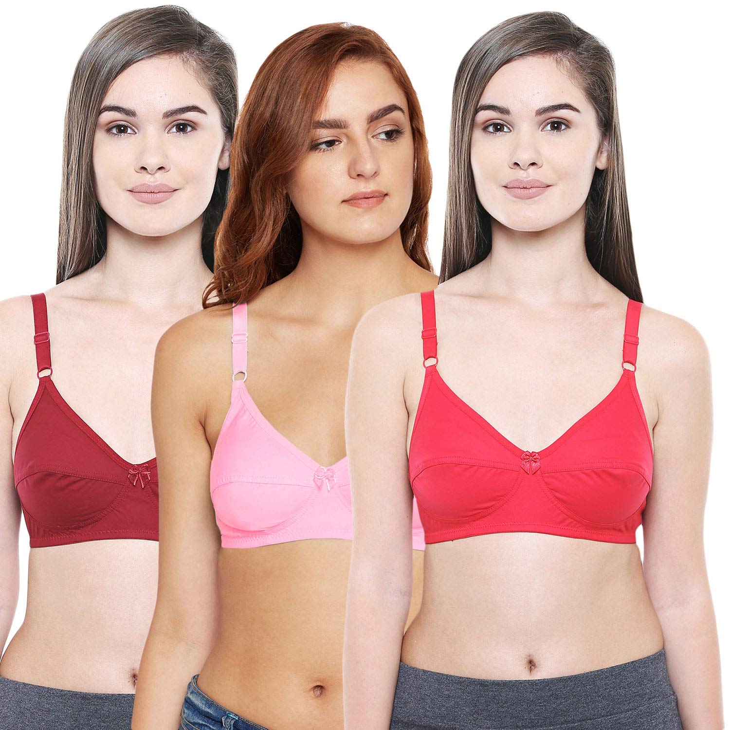 bodycare Women Cotton Non Padded Non-Wired Bra (Pack of 3)-picture-45