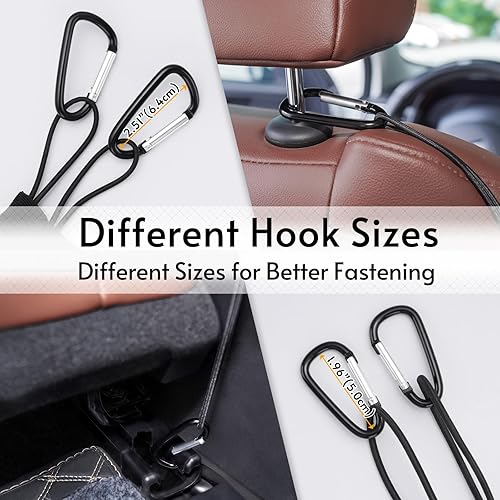 Miniatura 14 de rabbitgoo Barrera de red para automóvil para perros SUV, barrera para mascotas con ganchos de metal y malla elástica, divisor de automóvil y bolsa