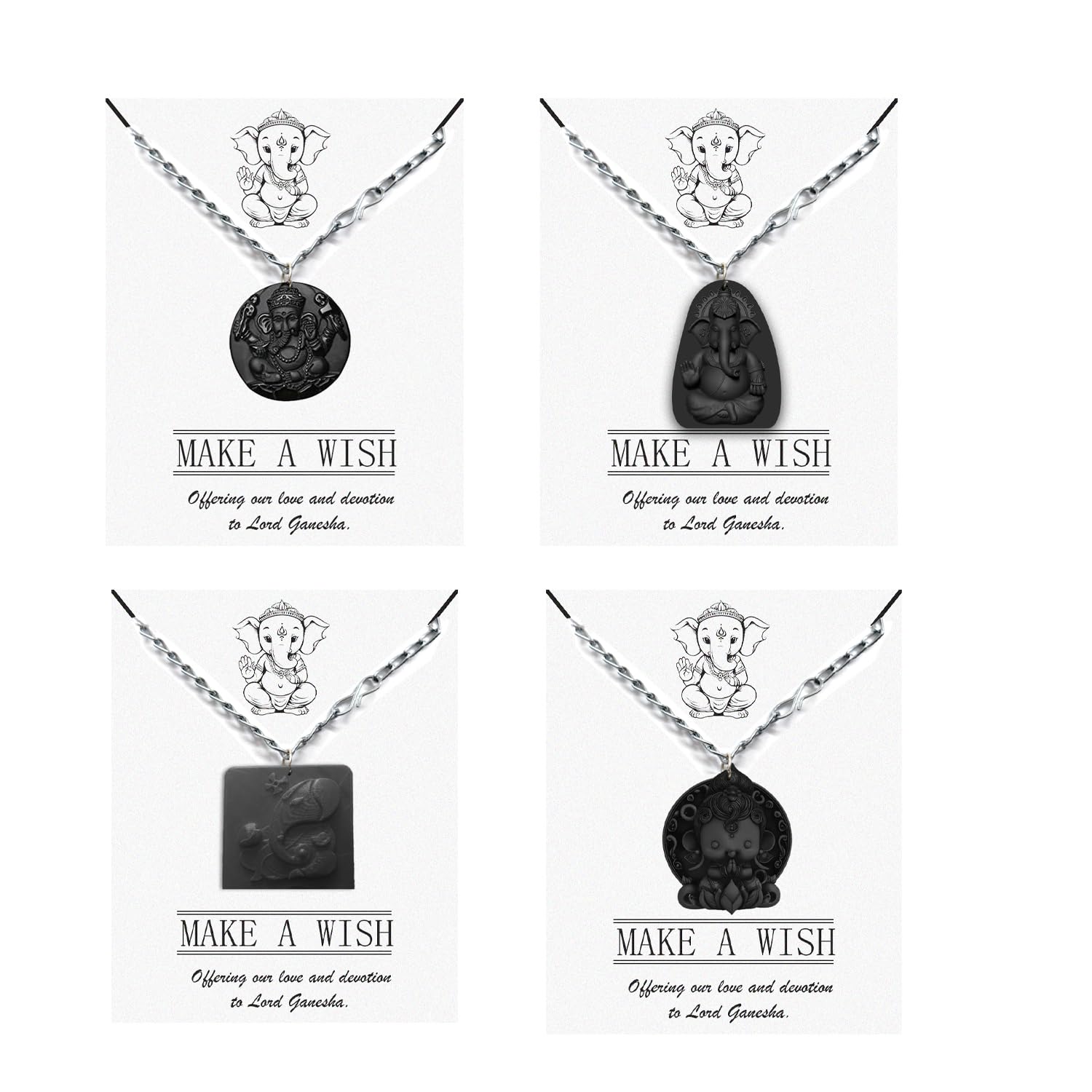 universal 4 Pcs Combo Latest Stylish Divine Ganesh ji Necklace set pendant locket Jewelry Set for Women girls men boys Pendant Necklace chain Gifts for Girls boys mom dad friend (Handmade)-image-38