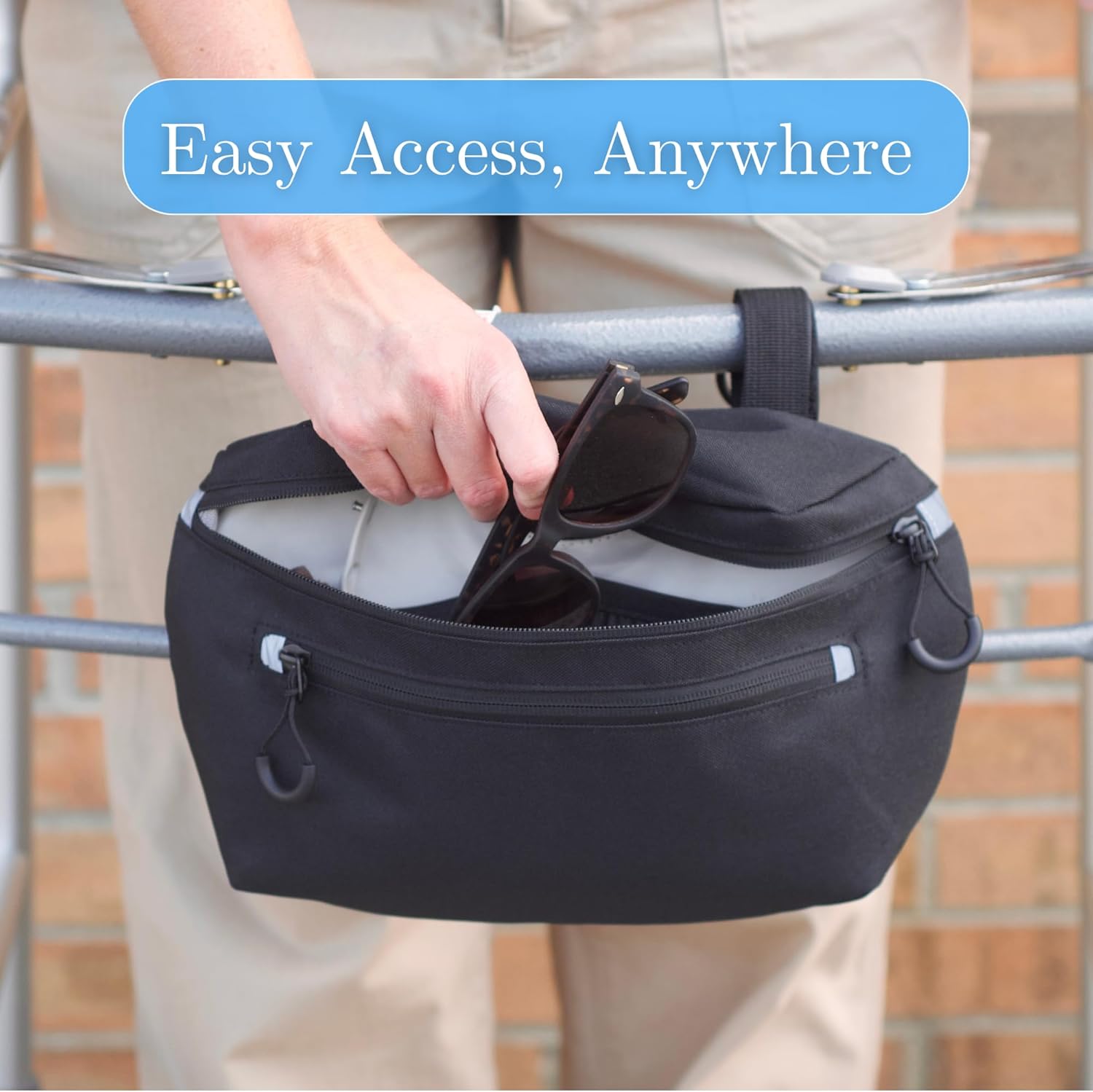 Adaptive Fanny Pack, Arthritis-Friendly Crossbody & Waist Bag with Magnetic FidLock Buckle, Fits Walkers, Rollators & Wheelchairs (Blue) - Image 8