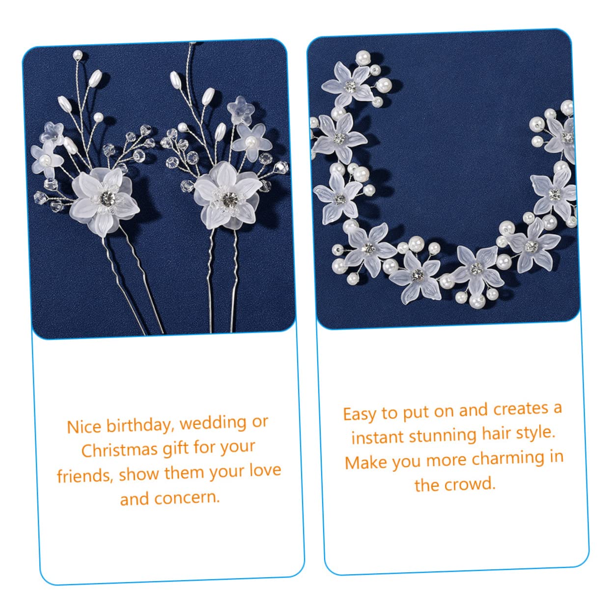 Beavorty 4juegos Diadema De Perlas Flores y Horquillas Para Novias y Fiestas Accesorio De Cabello Elegante y Delicado Para Mujeres