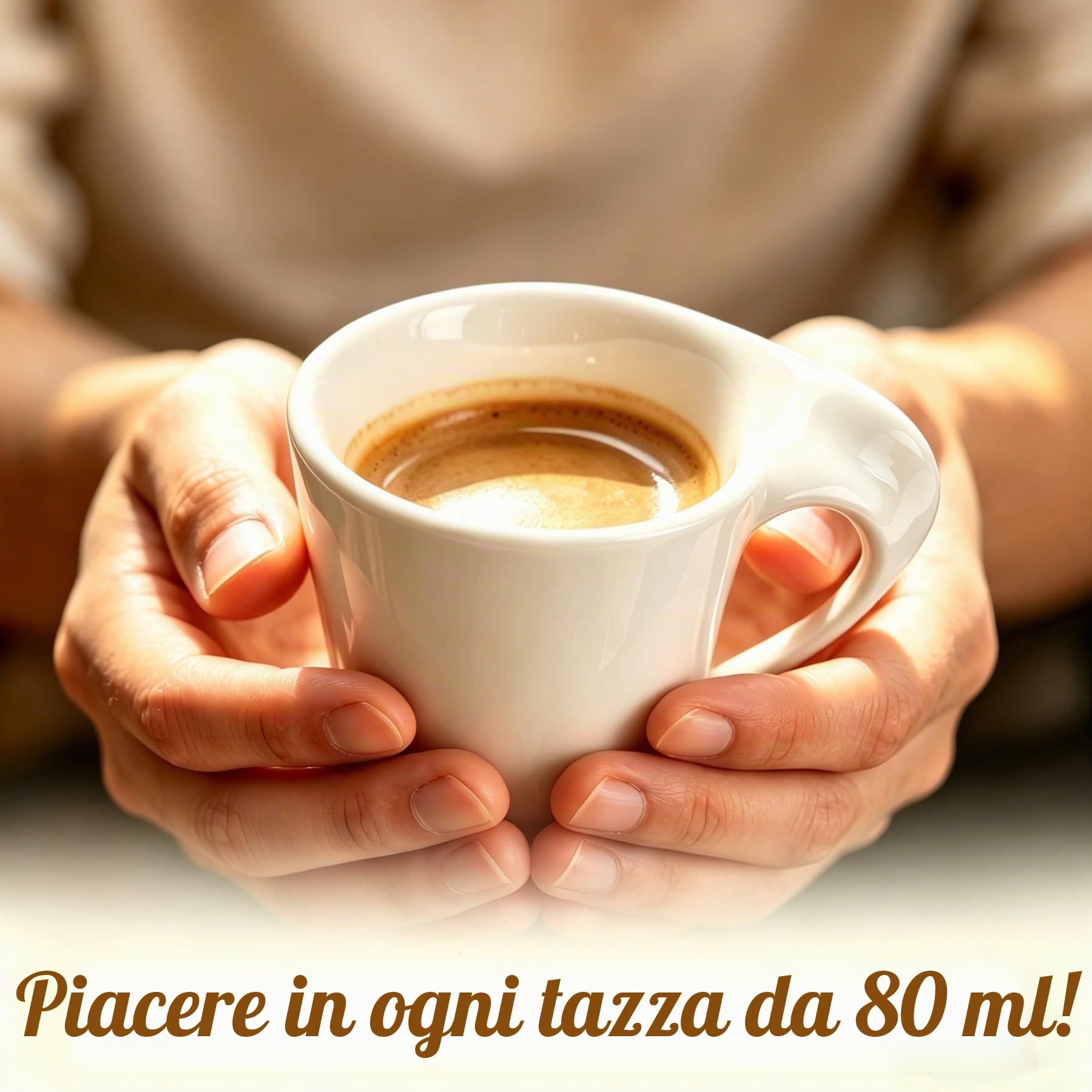 Set di 6 tazze da caffè con piattini su supporto, porcellana, 80 ml, set di tazze da caffè espresso, set da tè per 6 persone