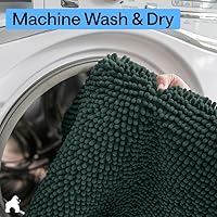 Vista 8 de GORILLA GRIP Alfombra de Baño 44x26, Chenilla Suave Absorbente, Tapetes de Microfibra de Secado Rápido, Respaldo de Goma Lavables Alfombras de Ducha