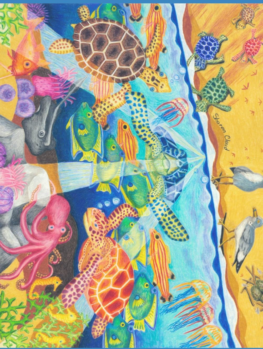 Art by Sharon Kay Cloud Sealife Journal de créateur artistique