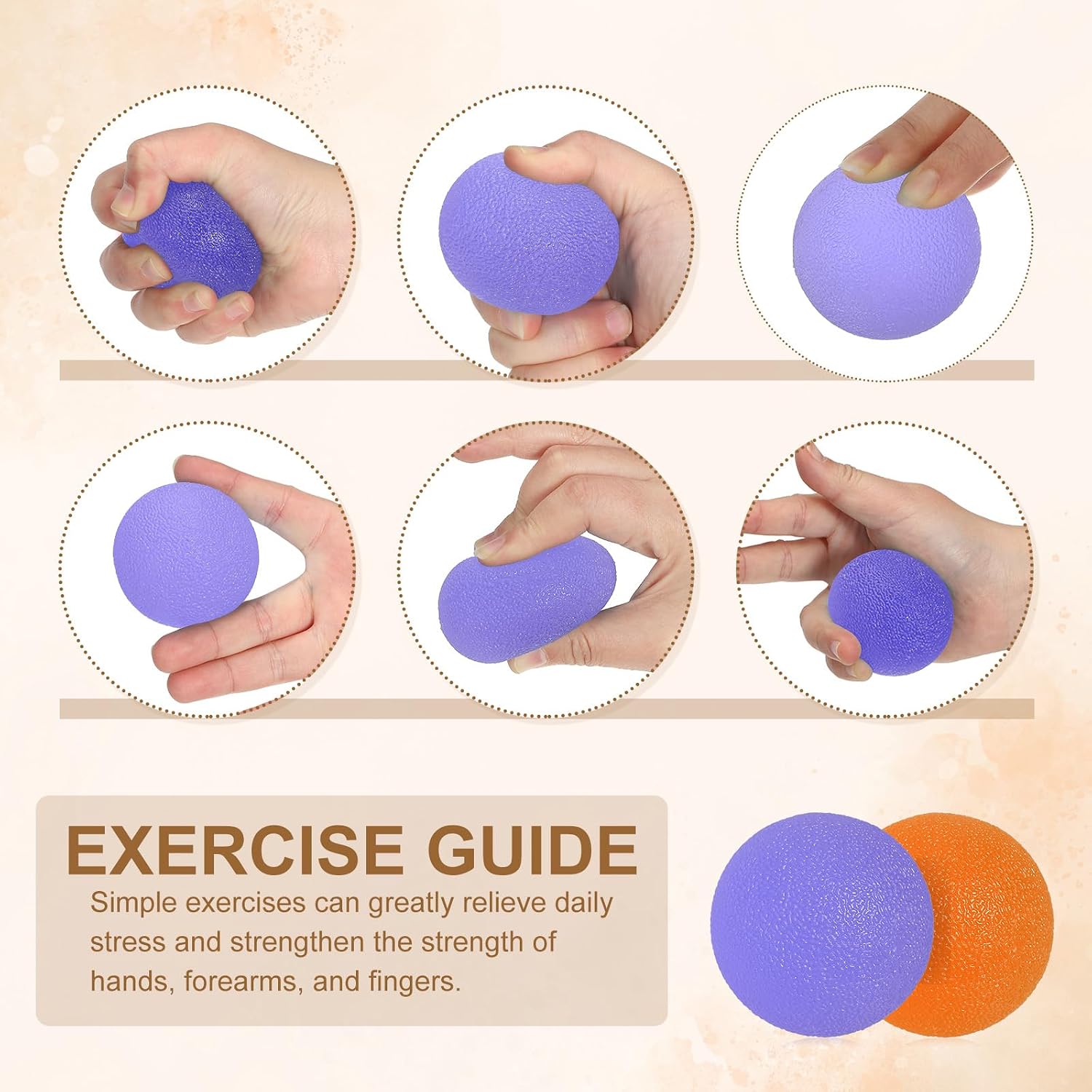 PATIKIL Hand Exercise Balls, Squeeze Ball Stress Ball for Adults Grip Strengthening Occupational Equipment