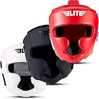 Elite Sports Boxing Headgear for MMA, Muay Thai, Kickboxing - Lightweight Sparring Head Guard with Adjustable Fit & 180° FOV