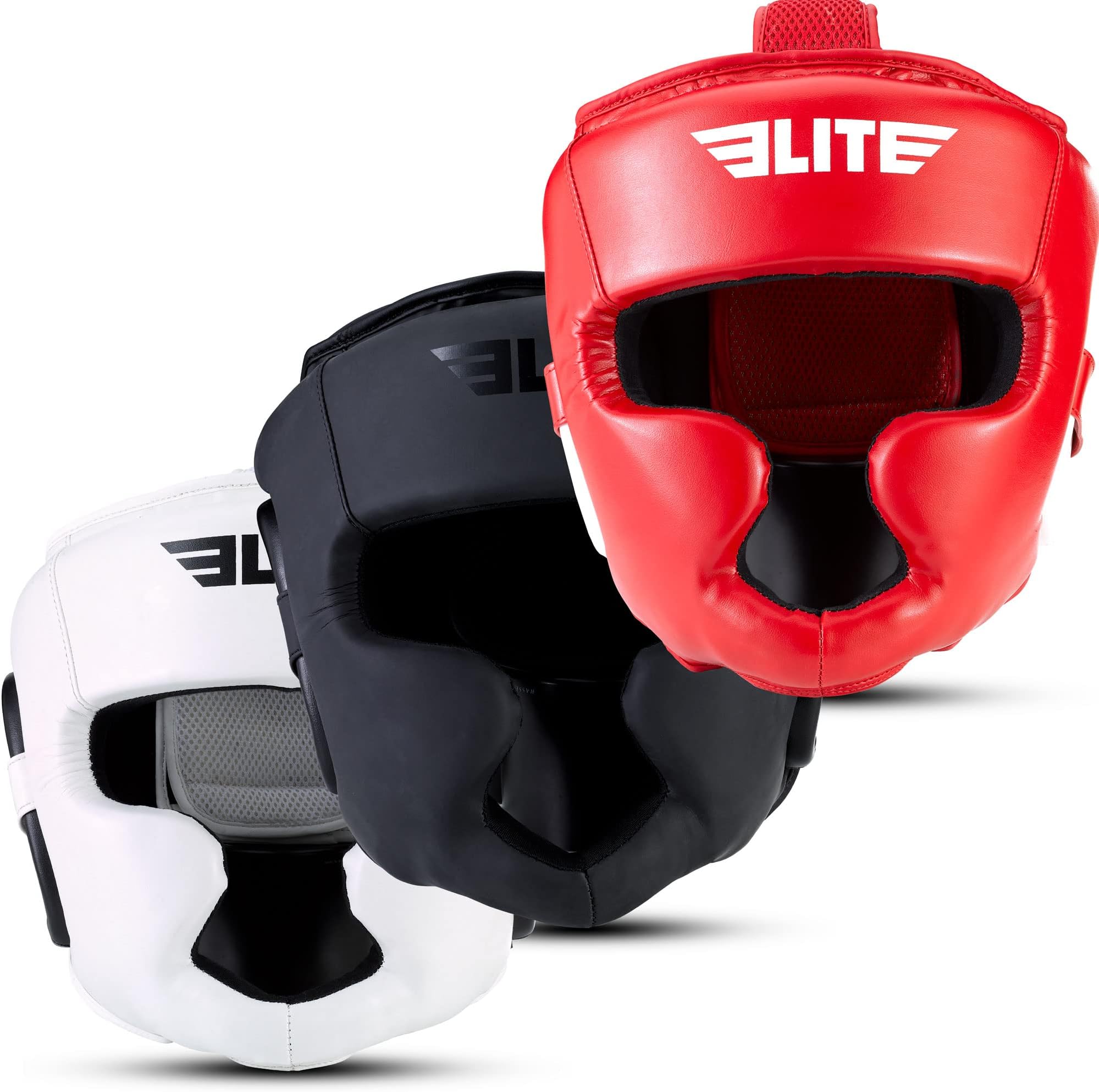 Elite Sports Best Celestial Head Guard, a Complete Package for MMA and Kickboxing Trainees, Muay Thai Boxing Safety Head Guard for Men (White on Red)
